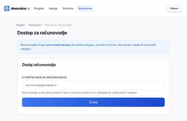 Dostop za računovodje